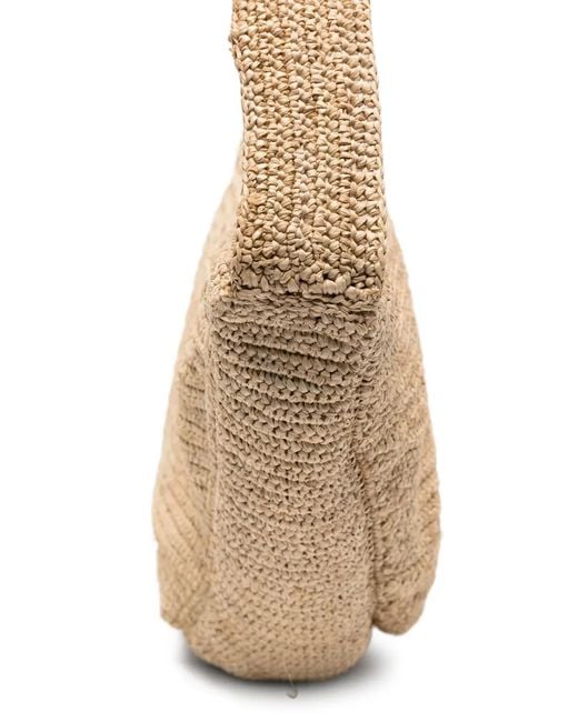 IBELIV White Luna Raffia Tote Bag