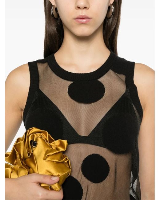 Viktor & Rolf Black Polka-Dot Tank Top