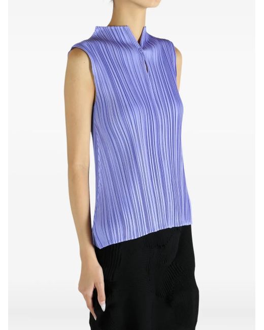 Pleats Please Issey Miyake Blue Pleated Pp58Jk281 Top