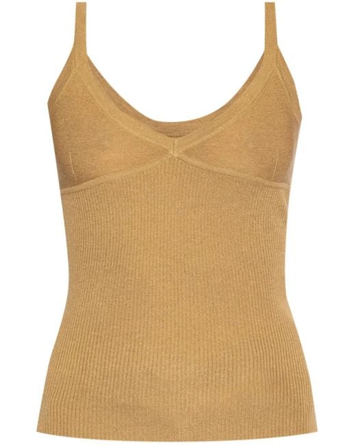 Max Mara Brown Sleeveless Knitted Top