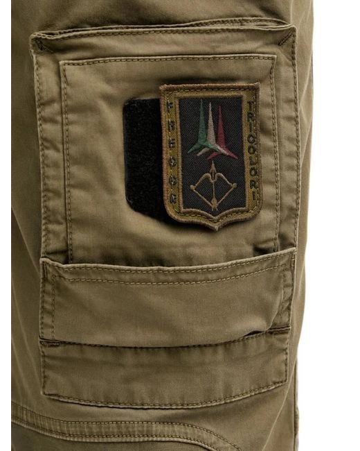 Aeronautica Militare Green Patch-Detail Cargo Pants for men