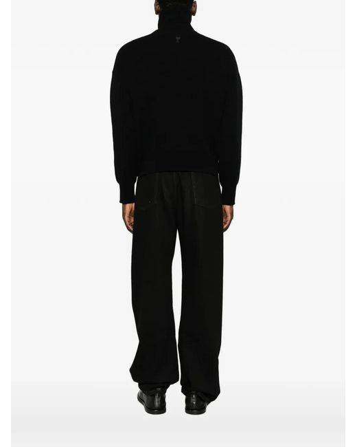 AMI Black Button-Up Sweater for men