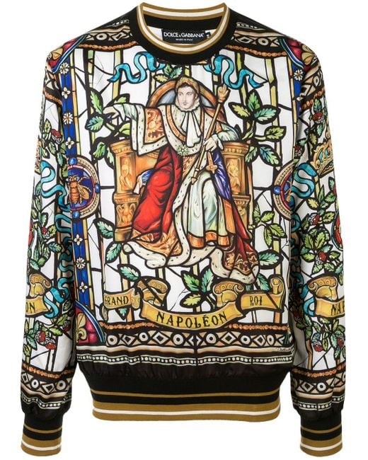Dolce & Gabbana Multicolor Napoleon Print Sweater for men