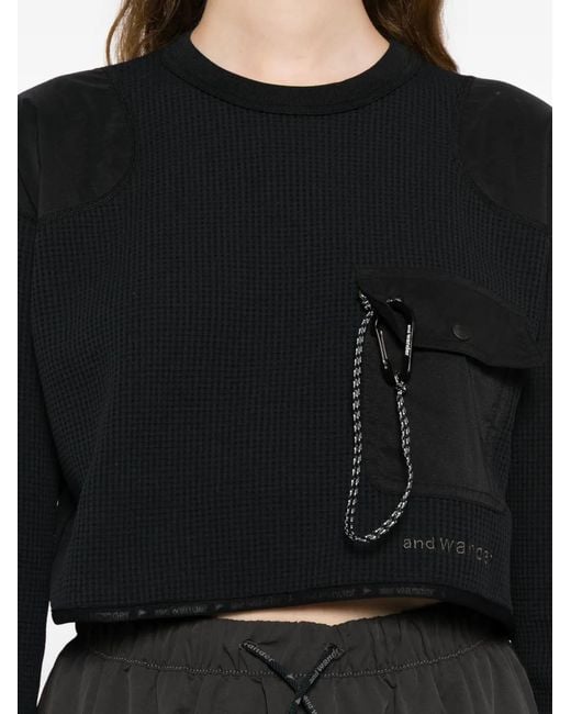 T-Shirt Pe À Design Gaufré And Wander en coloris Black