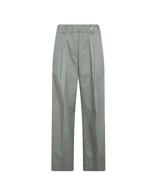 Myths Gray Pleated Elasticated-Waistband Trousers