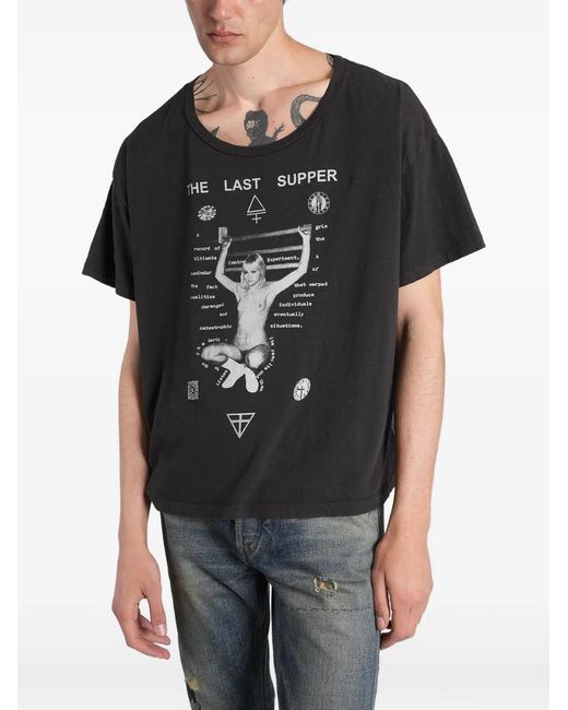 Enfants Riches Deprimes Black The Last Supper Graphic-Print T-Shirt for men