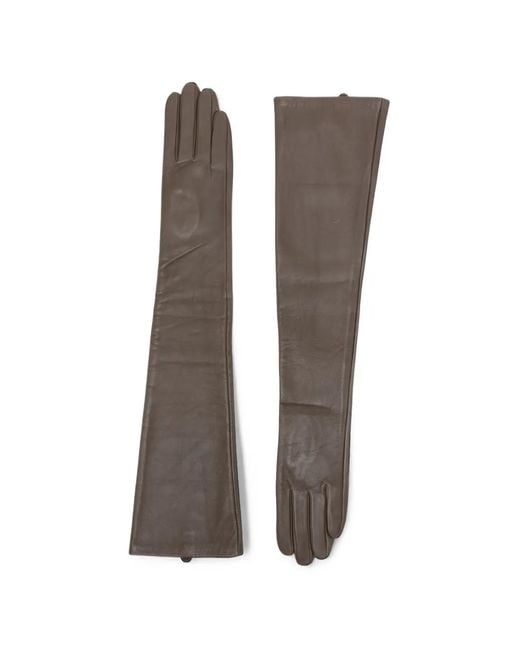 THE GARMENT Brown Long-Length Leather Gloves