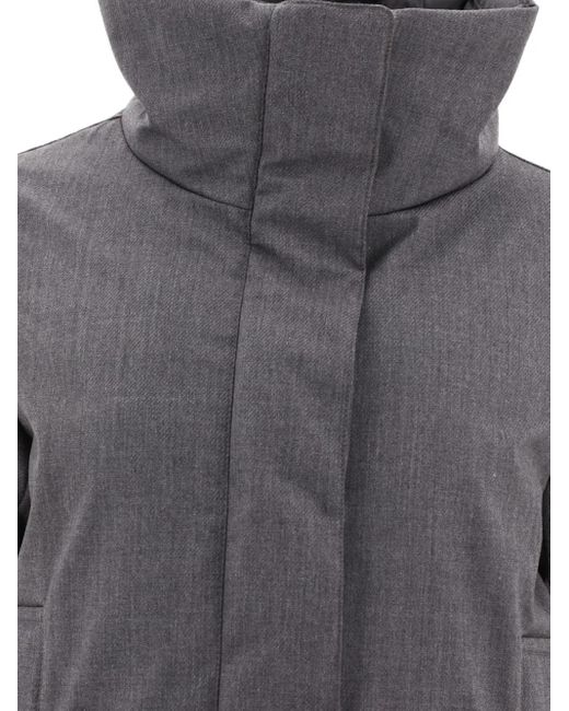 Aspesi Gray High-Collar Jacket