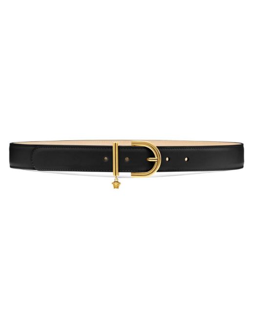 Versace Black Medusa-charm Leather Belt