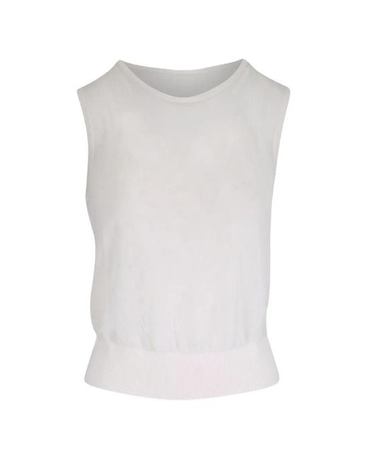 Akris Punto White Crew-Neck Tank Top