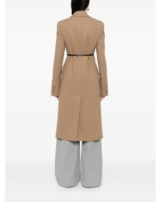 Sportmax Natural Wool Double-Breasted Coat
