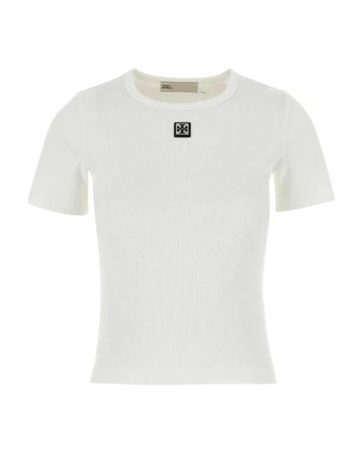 Tory Burch White Logo Plaque T-Shirt