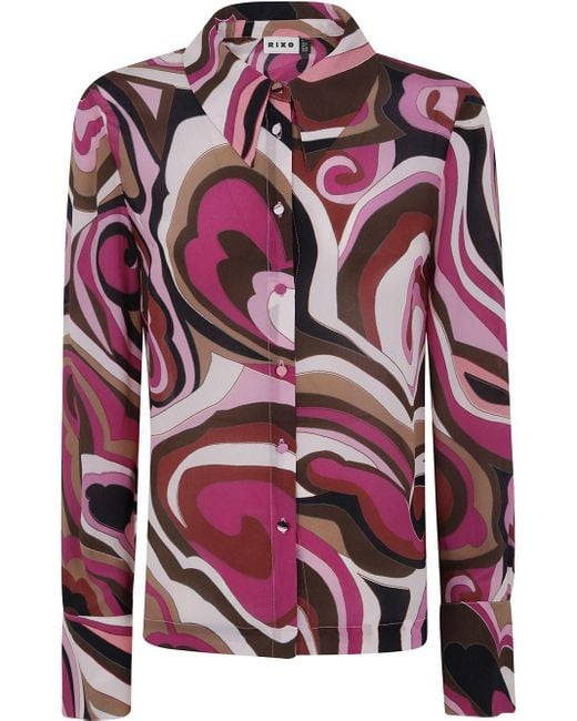 Rixo Pink Havan Marble Shirt