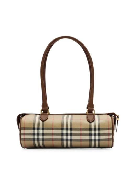 Burberry Black Mini Check Barrel Bag