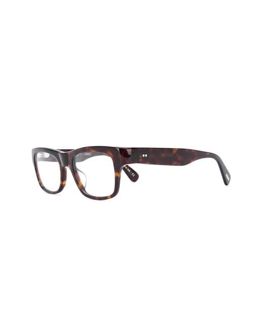 Oliver Peoples Brown Brisdon Rectangular-Frame Glasses