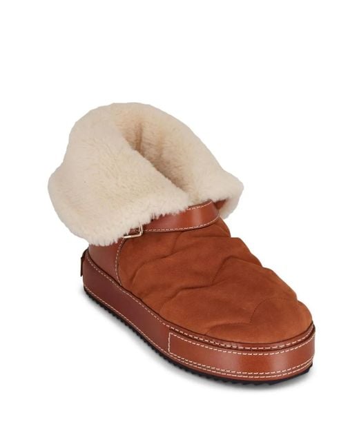 Chloé Brown Maxie Shearling Boots