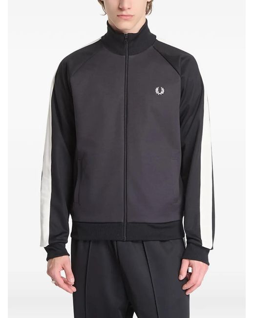 Fred Perry Gray Side-Stripe Track Jacket for men