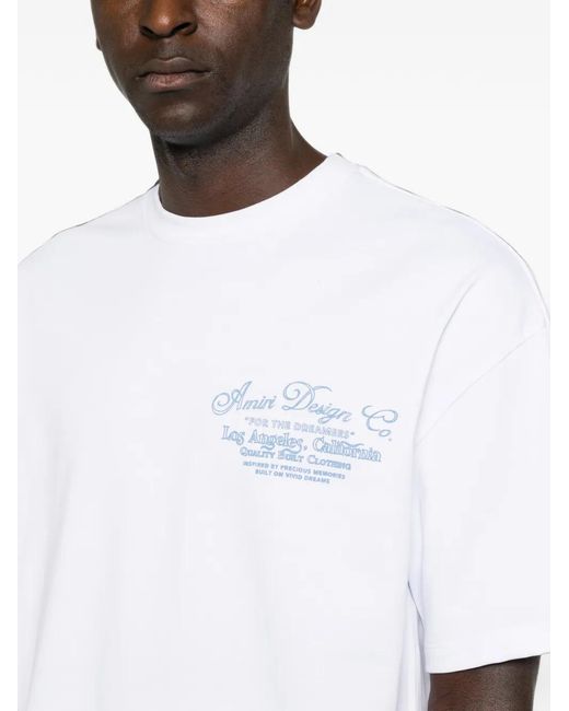 Amiri White Logo-Print Crew-Neck T-Shirt for men