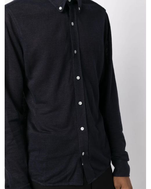 Private Stock Blue The Drevet Long-Sleeve Shirt for men