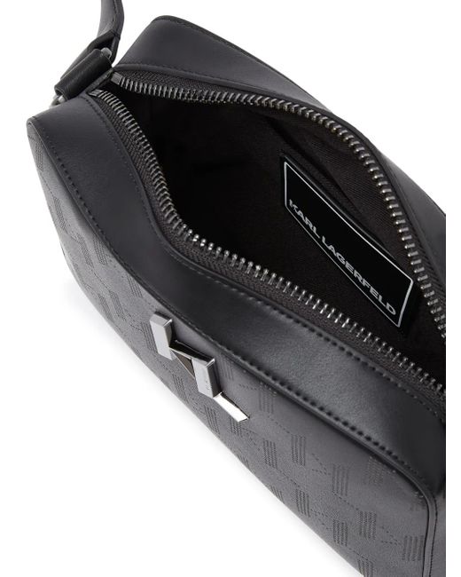 メンズ Karl Lagerfeld K/plak ショルダーバッグ Black