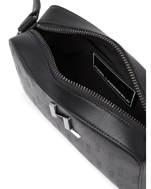 Karl Lagerfeld Black K/Plak Crossbody Bag for men