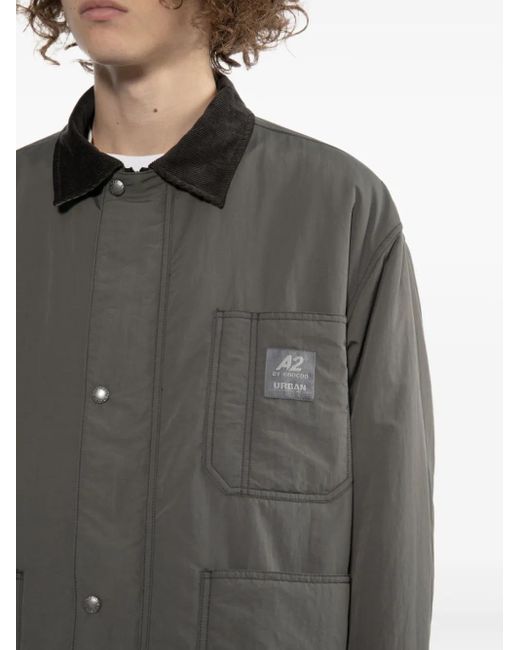 Chocoolate Gray Logo-Patch Jacket for men