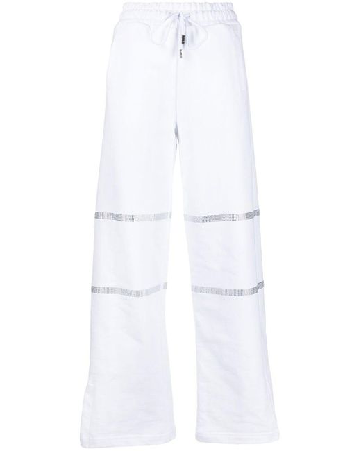 Gcds Crystalembellished Track Pants in White Lyst
