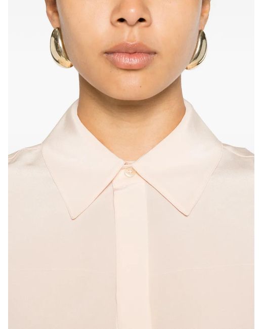 Victoria Beckham White Sheer Long-Sleeve Shirt