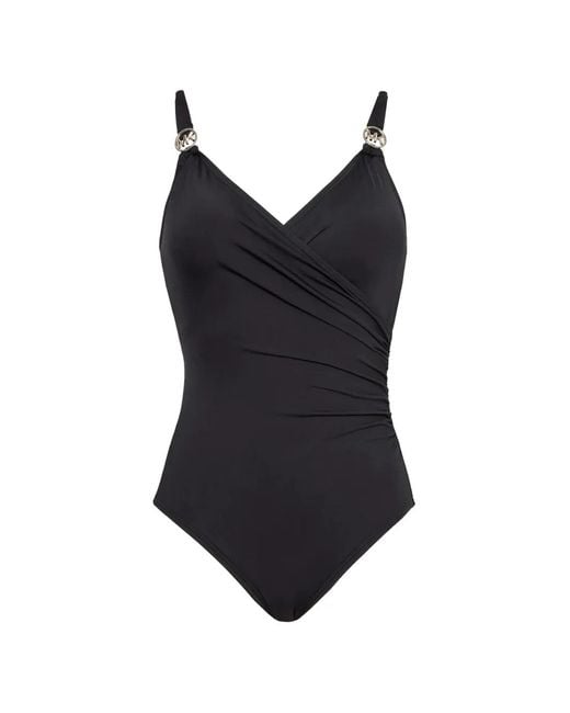 MICHAEL Michael Kors Black Logo V-Neck Swimsuit