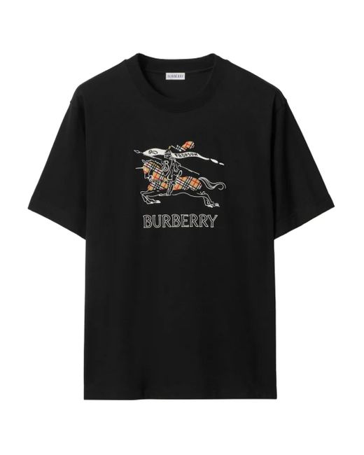 Camiseta Equestrian Knight de algodón Burberry de hombre de color Black