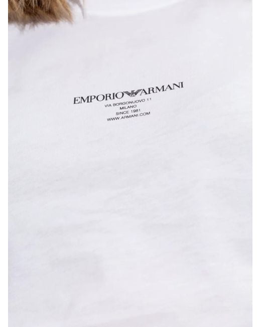 Emporio Armani White Logo Cotton T-Shirt