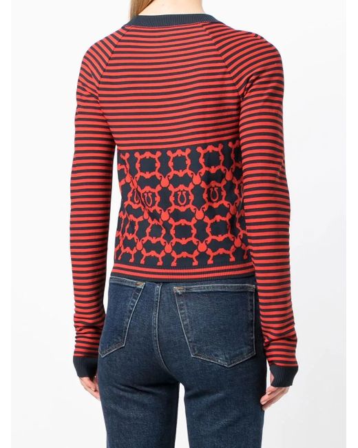 Ferragamo Gestreepte Top in het Red