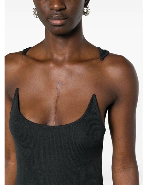 Y. Project Black Invisible Strap Ribbed Tank Top