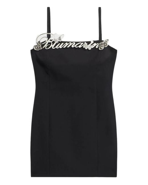 Blumarine ロゴ ミニドレス Black