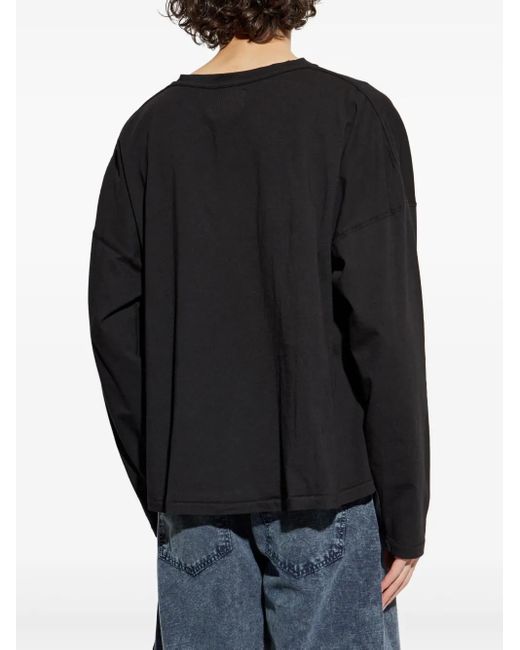 Rhude Black Logo-Embroidered Cotton Sweatshirt for men