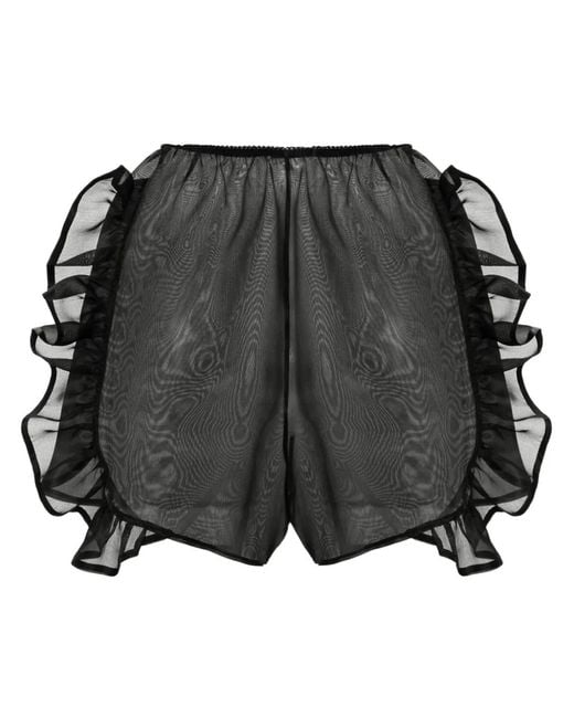 Ioana Ciolacu Black Semi-Transparente Dahlia Shorts