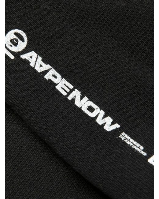Aape By A Bathing Ape Black Heart Embroidered Socks for men