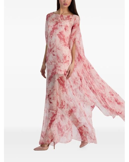 Alice + Olivia Pink Floral-Print Maxi Dress