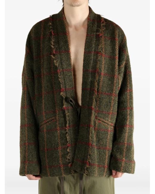 Uma Wang Green Jolla Check-Pattern Jacket for men