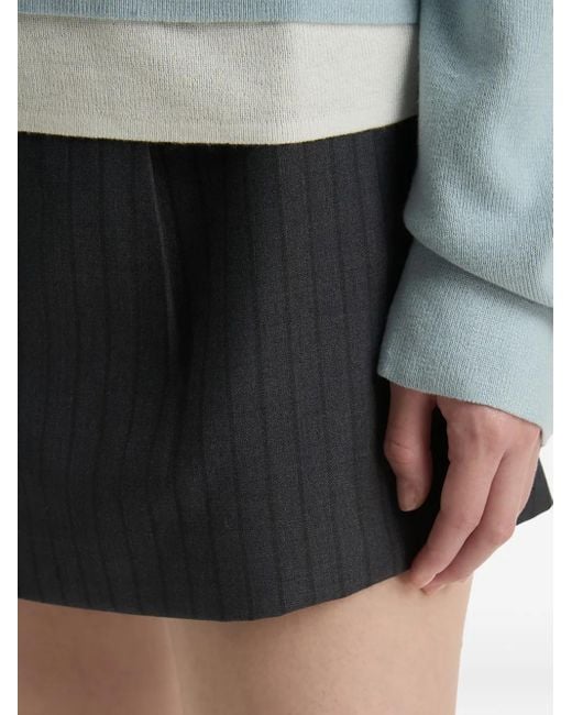 B+ AB Black Stripe-Pattern Shorts