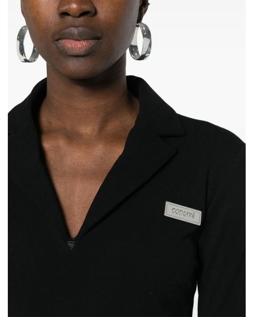 Coperni Black Logo-Plaque Mini Dress