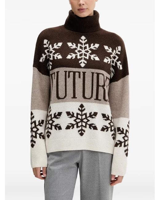 From Future Gray Snowflake Roll-Neck Sweater