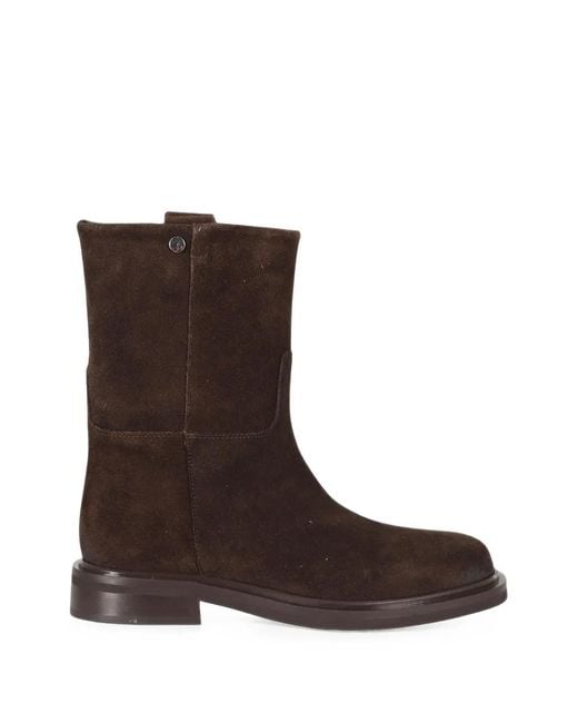 Poeve Brown Liva Suede Ankle Boots