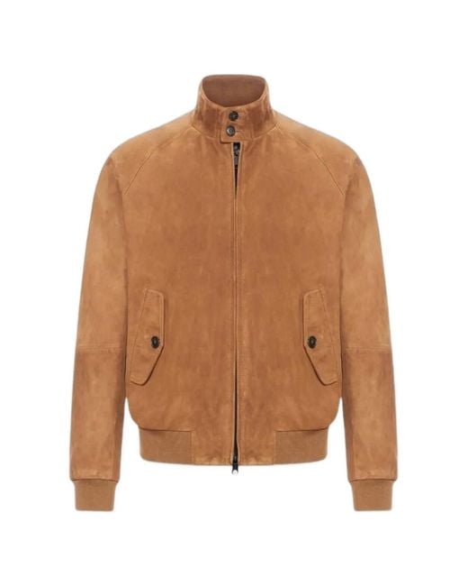 Baracuta Brown G9 Harrington Suede Jacket for men