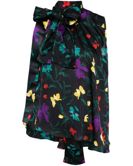 Blusa con estampado floral Sacai de color Black