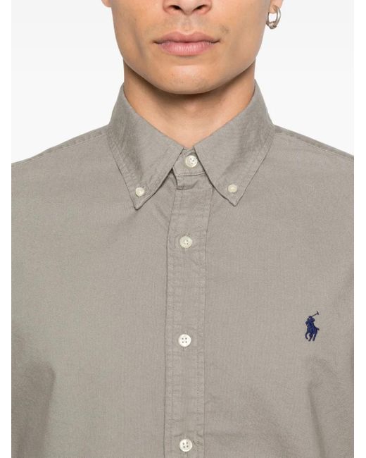 Polo Ralph Lauren Gray Long-Sleeve Button-Down Shirt for men