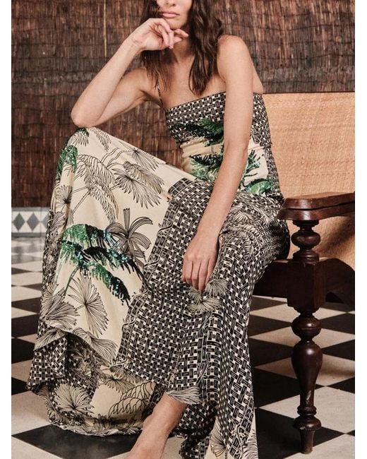 Johanna Ortiz Green Simbologia Floral Sequin Maxi Dress