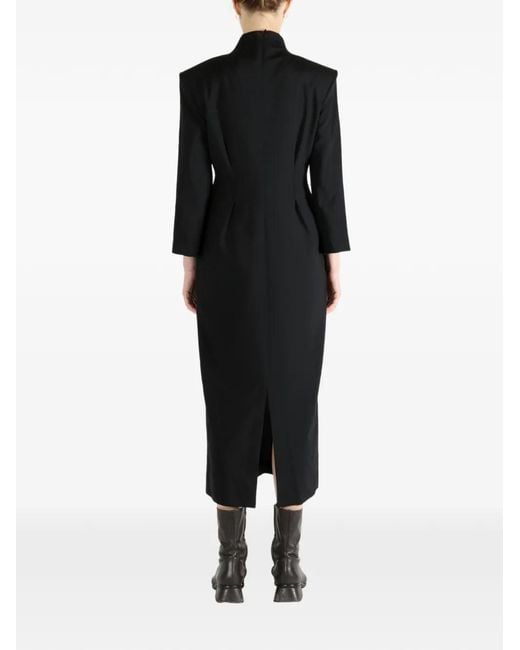 Calvin Klein Black High-Neck Three-Quarter Sleeve Dress
