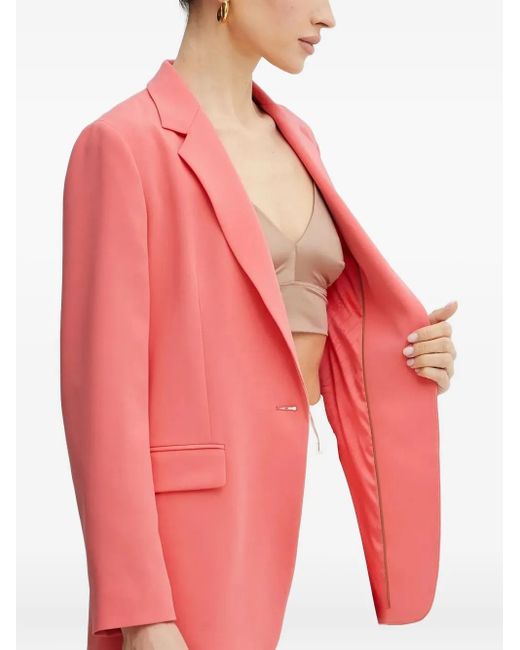 Boss Pink Single-Button Notched-Lapel Blazer