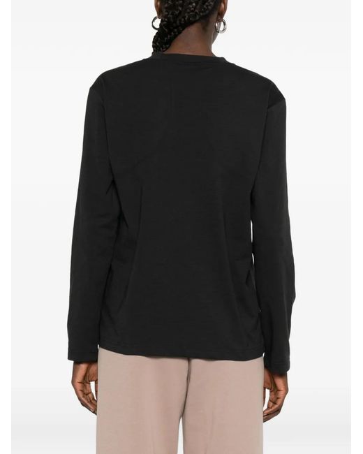 Adidas By Stella McCartney Black Logo-Print Long-Sleeve T-Shirt